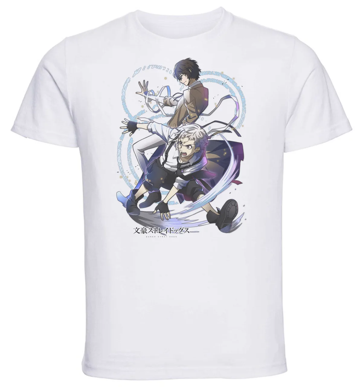 T-Shirt Unisex White Anime Bungo Stray Dogs Atsushi Nakajima & Osamu Dazai