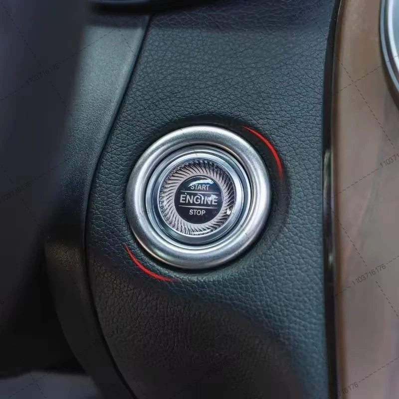 Car Engine Start Stop Button Frame Circle For Mercedes Benz GLC C E Class W205 W213 X253 Dashboard Central Panel Decoration Trim