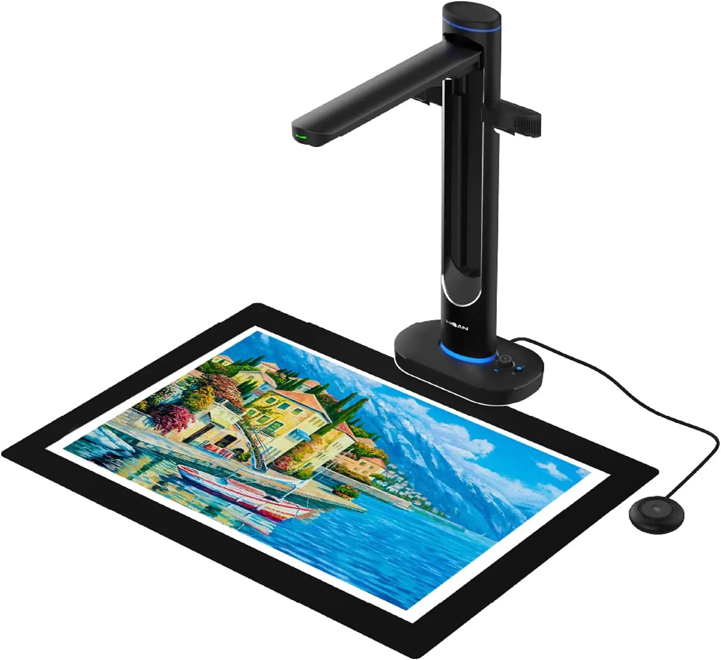 VIISAN S48 Duo Overhead Book Scanner - A2/A3 Large Format, Dual 48MP, 600 DPI with OCR & Text-to-Speech for Archiving Distance