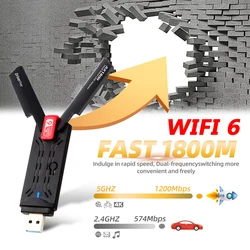 Wifi 6 USB 3.0 1800/1200Mbps Wifi Adapter Dual Band 5GHz 2.4Ghz Wireless Network Card 802.11ax RTL8832AU Wifi Antenna for laptop