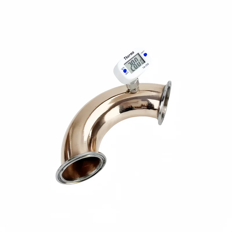 Tubo de cobre de 2 polegadas od64mm/1.5 polegadas od50mm, 135 graus com bocal termowell e cotovelo de cobre para destilação caseira