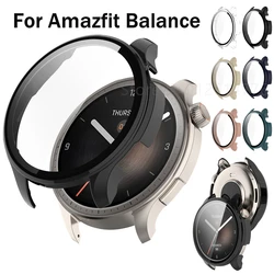 Protective Case For Amazfit Balance SmartWatch Shell Bumper PC + Tempered Glass Screen Protector Cover For Huami Amazfit Balance