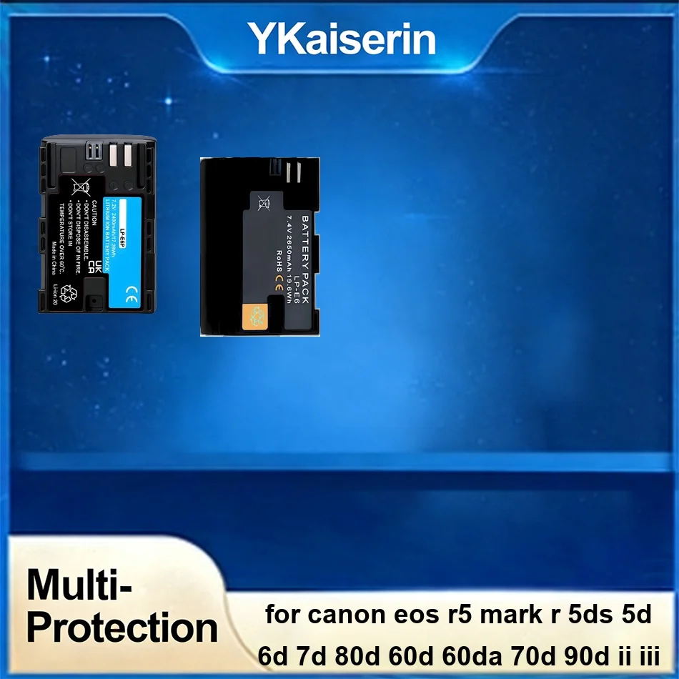 

Аккумулятор Battery Safe LP-E6P LP-E6 2400-2650 мАч для Canon EOS R5 Mark II, 5DS, 5D, 6D, 7D, 80D, 60D, 60DA, 70D, 90D, II, III