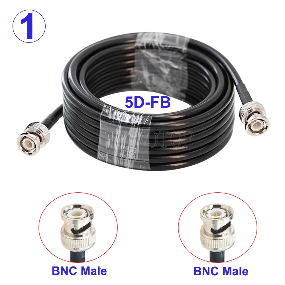 5DFB BNC Male Plug to BNC Female Jack Connector 5D-FB 50-5 RF Coaxial Cable Pigtail 50 Ohm RF Extension Jumper Cord 15CM-30M