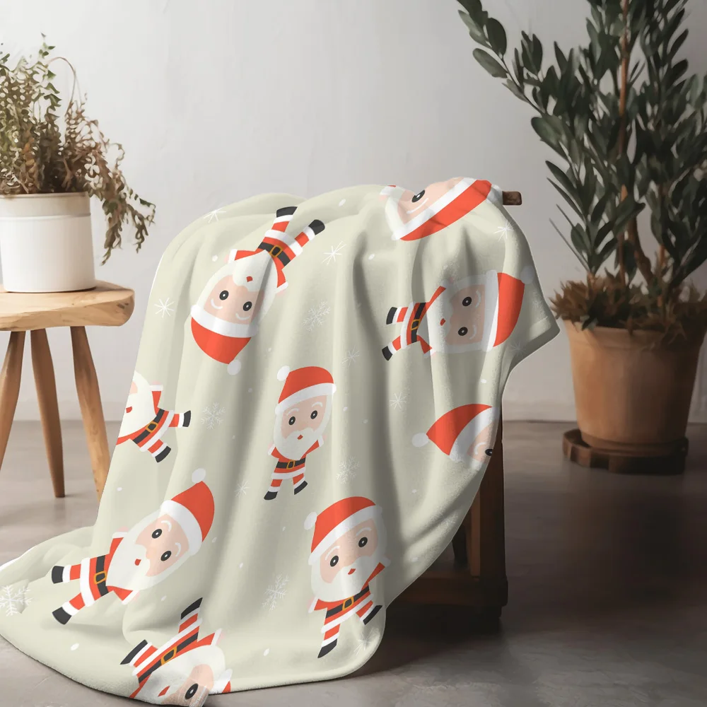 TU Soft Throw Blanket Cozy Flannel Fleece Sherpa Warm Decorative Bedspread Couch Cover Home Decor Gift Holiday Christmas Pattern