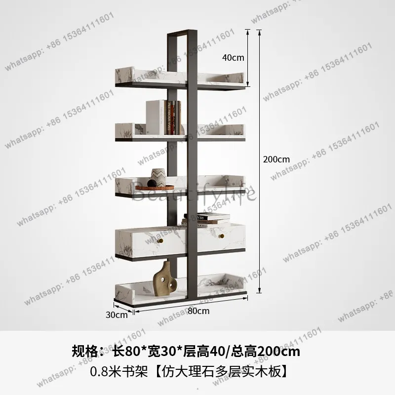 stainless steel bookshelf Floor-to-ceiling office shelf Partition display rack Multi-layer storage  wall bookcase Bogu shelf