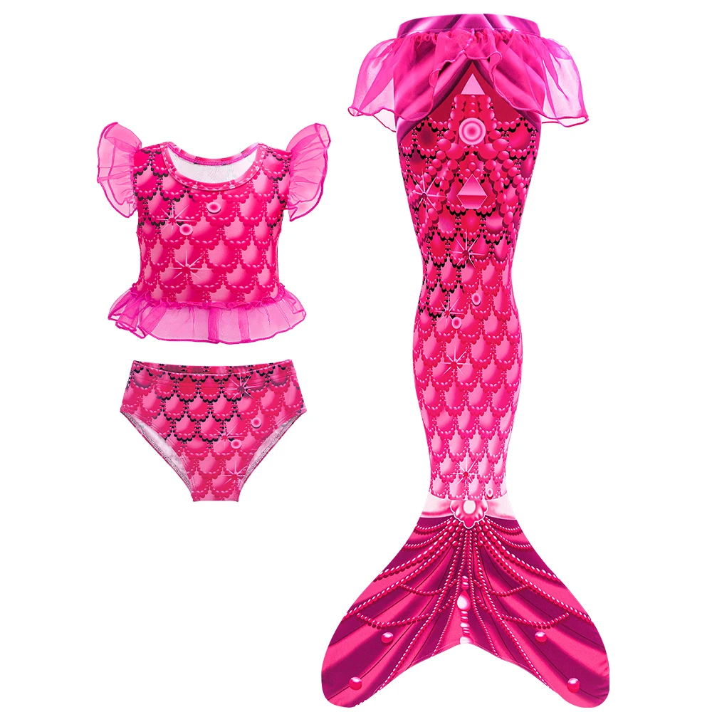 Mermaid Tails Swimwear for Swimming Girls Beach Pool Party Mermaid Princess Swimsuit Tankini Cosplay Costume for Kids