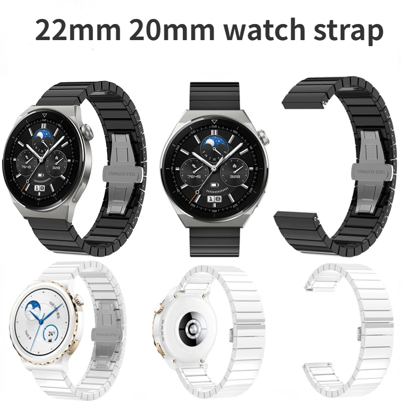 Pulseira de metal Pulseira para Amazfit GTR, Pulseira Cerâmica para Samsung Galaxy Watch 4, 5, 6, Huawei Watch GT, GT3 Pro, 22mm, 20mm, 46mm, 43mm