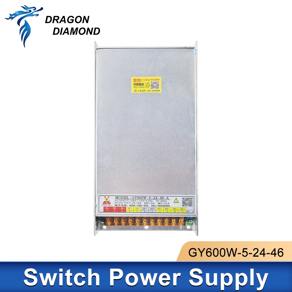 

Guanyang CNC Switch Power Supply GY600W-5-24-46 Triple Output DC5V 3A 24V 3A 46V 11A for Laser Cutting and Engraving Machine