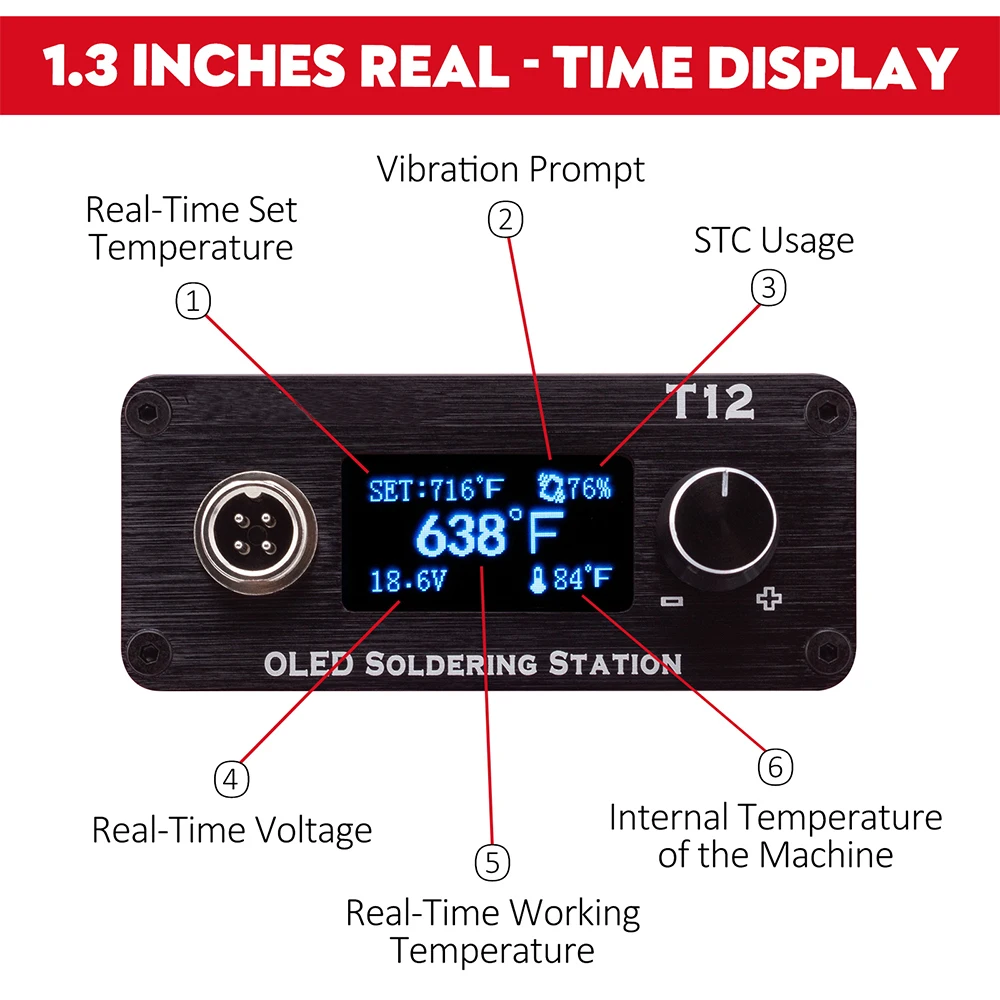 OLED T12 Soldering Iron Station Adjustable Welding Station For Milwaukee 18V Li-ion Battery for DIY Repair(NO Battery )