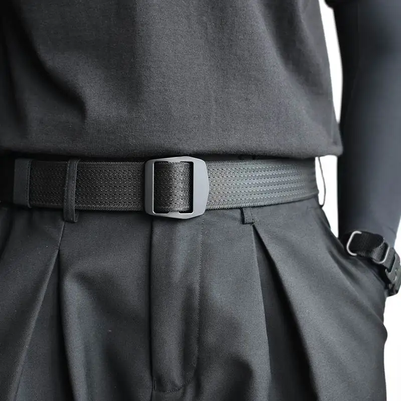 Unisex Outdoor Canvas Casual Pants Belt Trendy Men's Denim Belt Functional Style Versatile Leather Belt for Youth