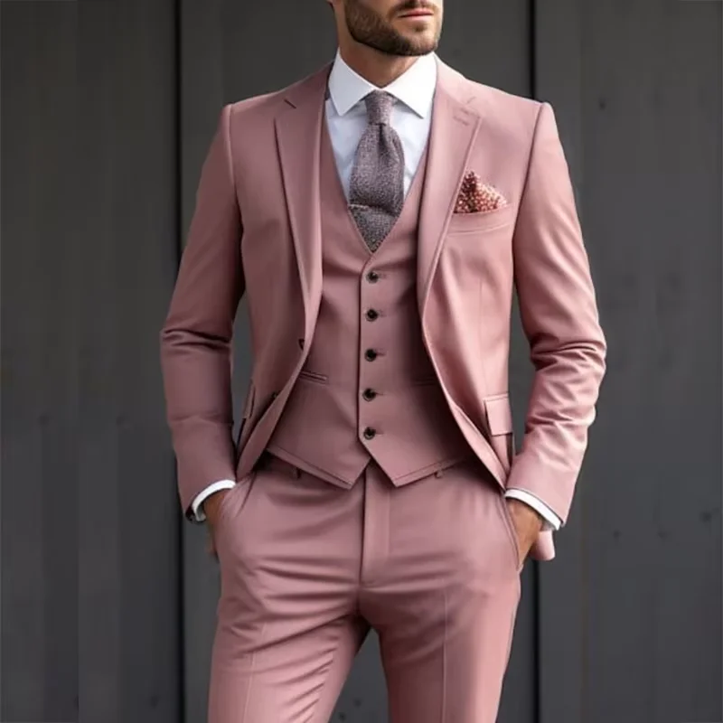 

Elegant Wedding Dusty Pink Men's Suits Blazer Luxury Single Breasted Notch Lapel Slim Fit Male Clothing costumes homme 2025