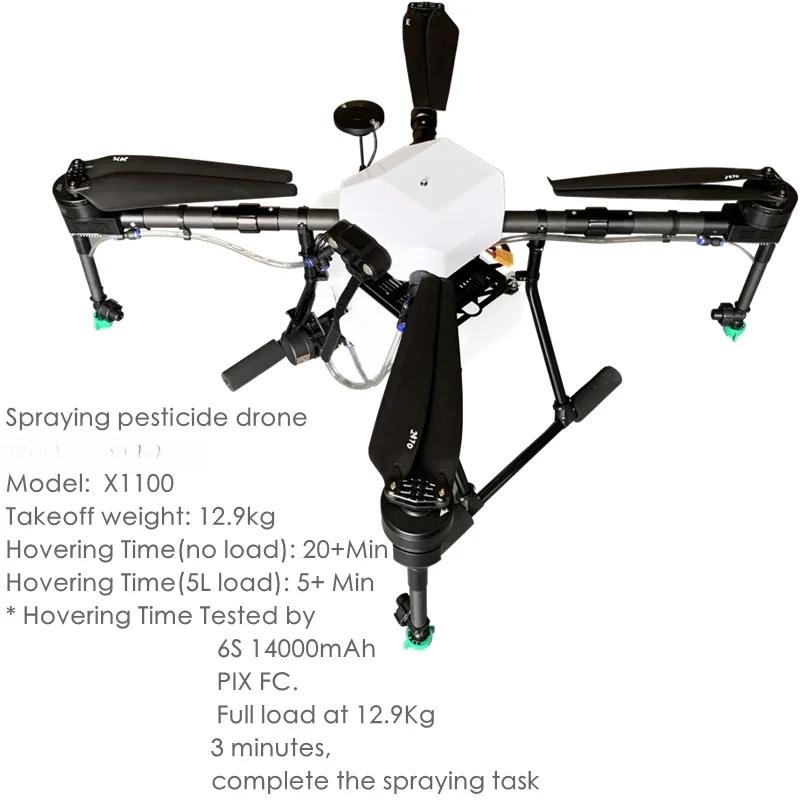 Forx1100 Four-Axis UAV Spraying Pesticide Spreading Material Aerial Photography Mapping Takeoff 15kg Aircraft