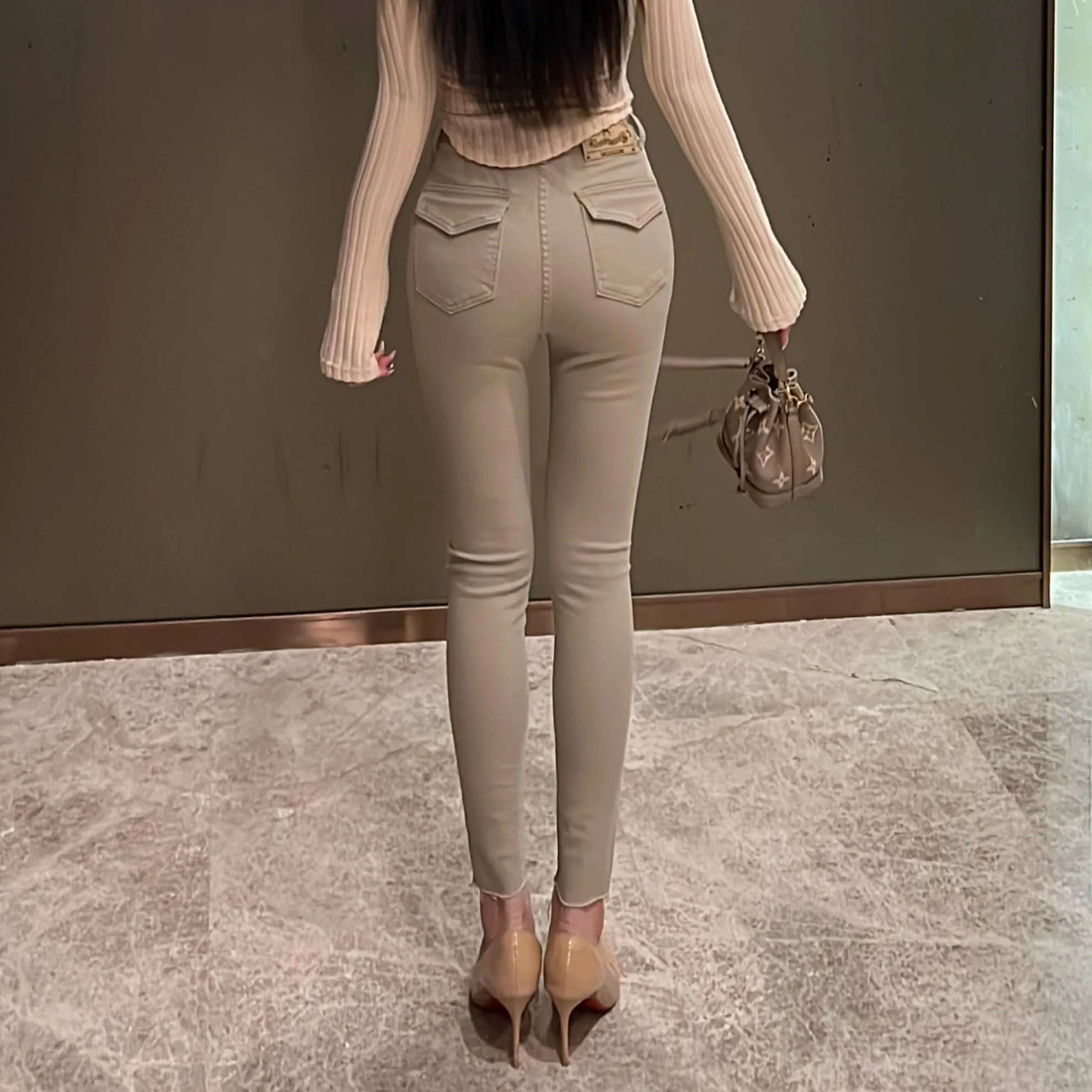 Faionable comfortabele nieuwe collectie damesjeans hoge taille slim fit potloodbroek buikcontrole trendy bootcut denim jeans