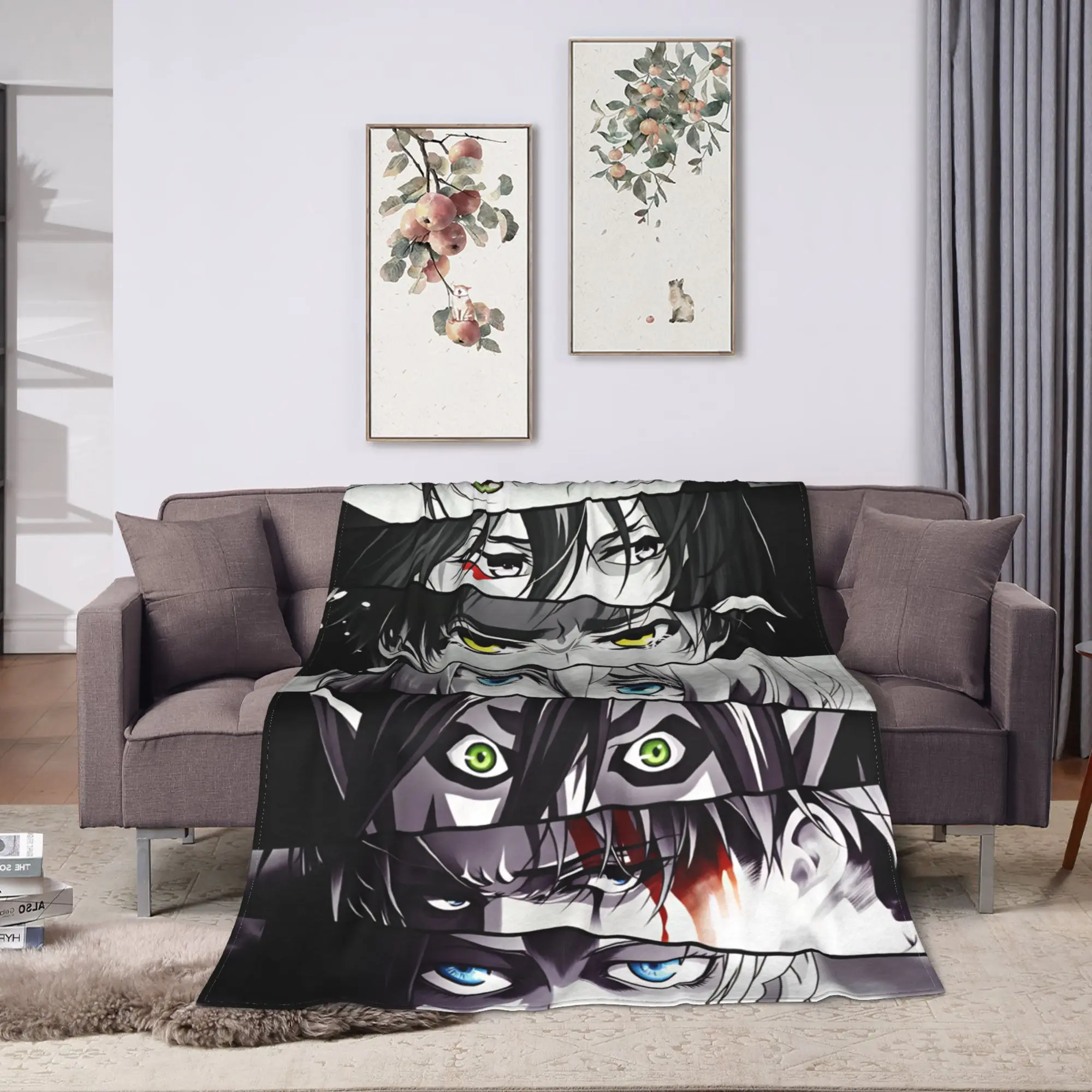 Attack On Titan Blanket Quality Super Soft  Throw Blanket Winter Decorative Couch Chair Sofa Bed Funny Bedspread