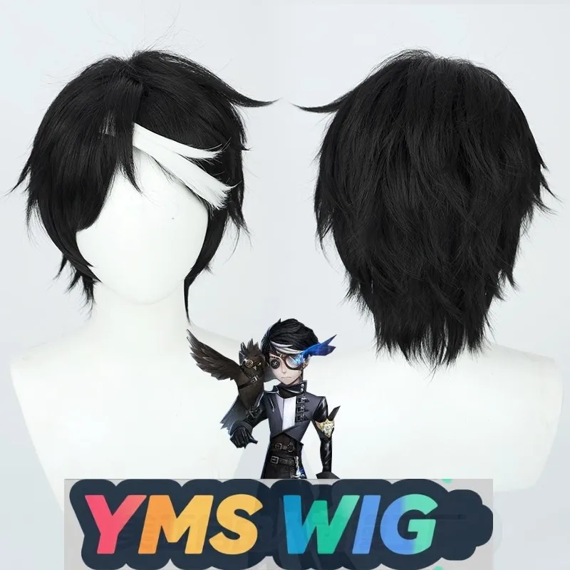 

【YMS WIG】Identity V Prophet Darkness Косплей Парик Черный Повседневный Мужской Белый Сплит Стайлинг Клип