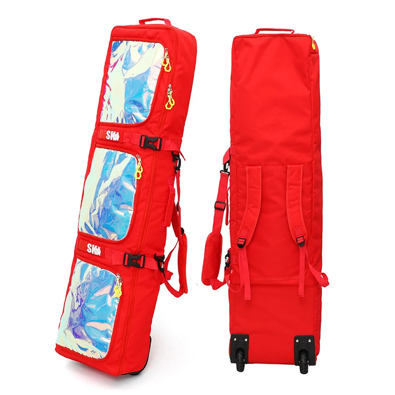 135cm Snowboard Skis Bag Ski Equipment 600D Waterproof With Big Wheels For SnowBoard Skis Trolley Bag