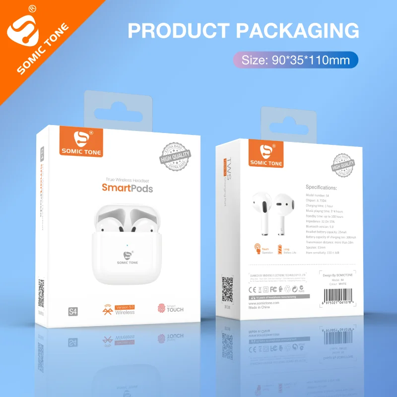 SOMIC TONE S4 Беспроводные TWS наушники V5.0 Bluetooth наушники с шумоподавлением Hi-Fi стереогарнитура для музыки ежедневный вызов