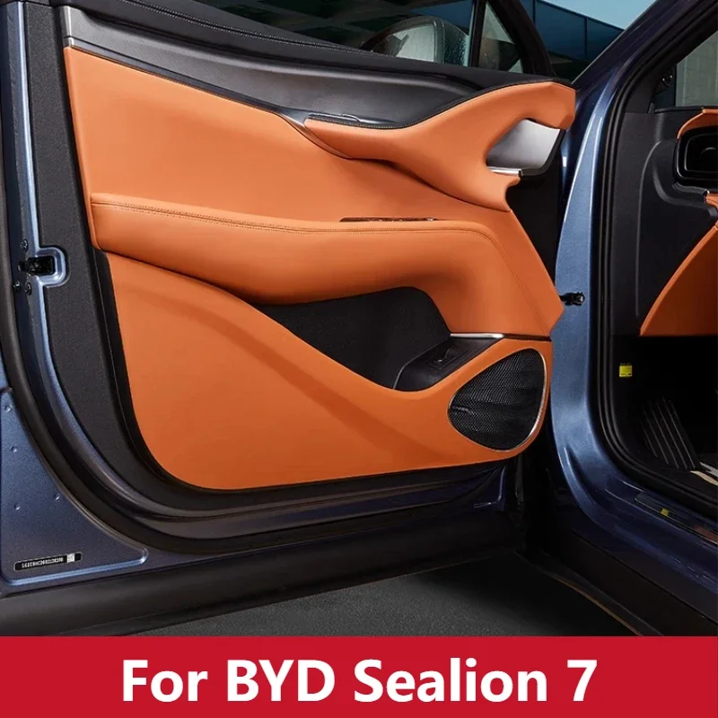 

Для BYD Sealion 7-дверная противоударная накладка EV, специальная дверная панель автомобиля, кожаная накладка против царапин, защитная накладка для двери, аксессуары для интерьера