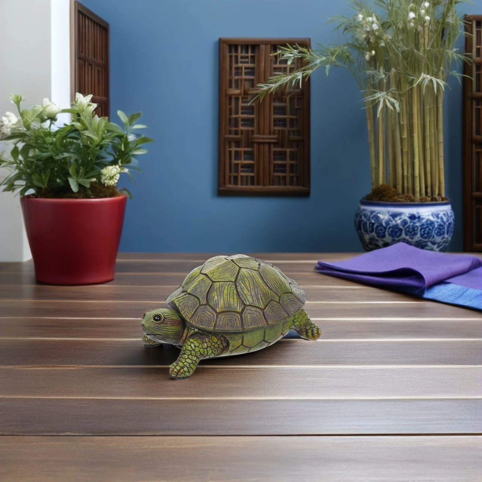 Turtle Key Hider Realistic Outdoor Garden Decoration Fake Rock Statue Hidden Storage Box for Spare Keys Jewelry Coins