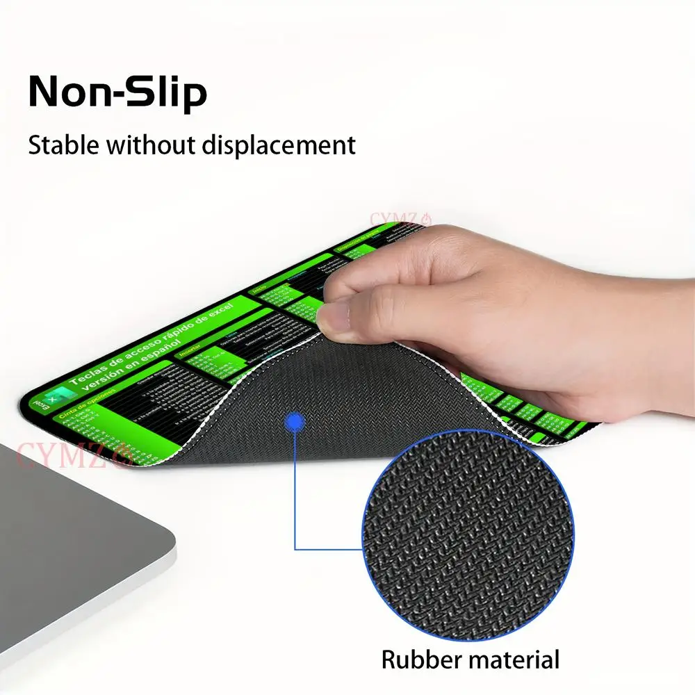 مفاتيح اختصار إسبانية Excel لوحة ماوس صغيرة 29X25CM حصيرة مكتبية طباعة عالية الدقة حافة مخيطة ملحقات مكتبية لوحة ماوس مكتبية