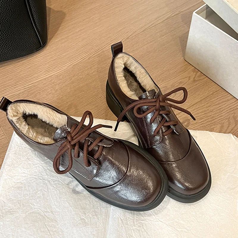 

Heeled Women's Shoes Elegant Fashion Chunky Ankle Boots 2025 Designer Pumps Cotton Shoes Retro New Dress Warm Mujer De Zapatos