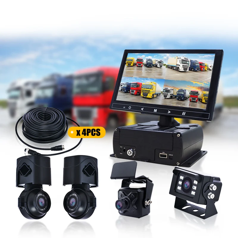 MCY 1080P Full HD Recording 4 Channel CMSV6 Camera CCTV Security Remote Live View 4G Wifi GPS Bus Truck DVR