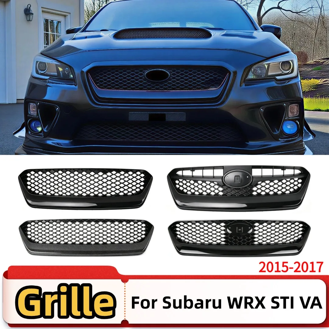 Front Mask Grille Inlet Grid Mesh Grill For Subaru WRX STI VA 2015-2017 Tuning Car Styling Accessories Glossy Black Decoration