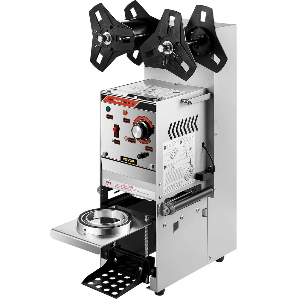 Halbautomatischer Getränkedeckel-Applikator, 300–500 Tassen pro Stunde, einstellbare Dichtungszeit, Bedienfeld, Tassen mit 90–95 mm Durchmesser