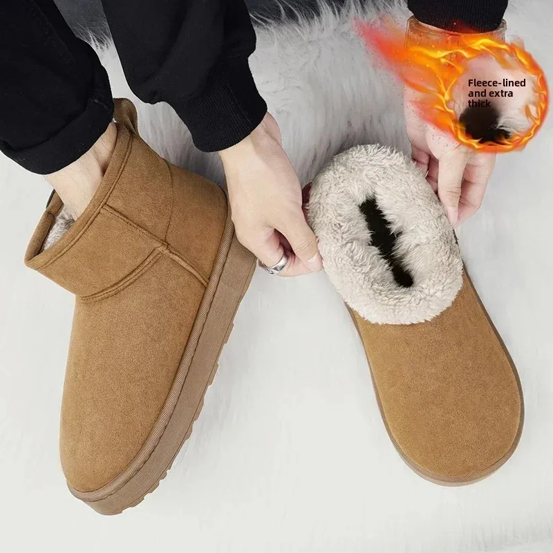 

Men's Snow Boots Quality Fleece Lined Winter Boots High End Designer Cotton Boots Comfort Keep Warm Casual Shoes Zapatos Hombre