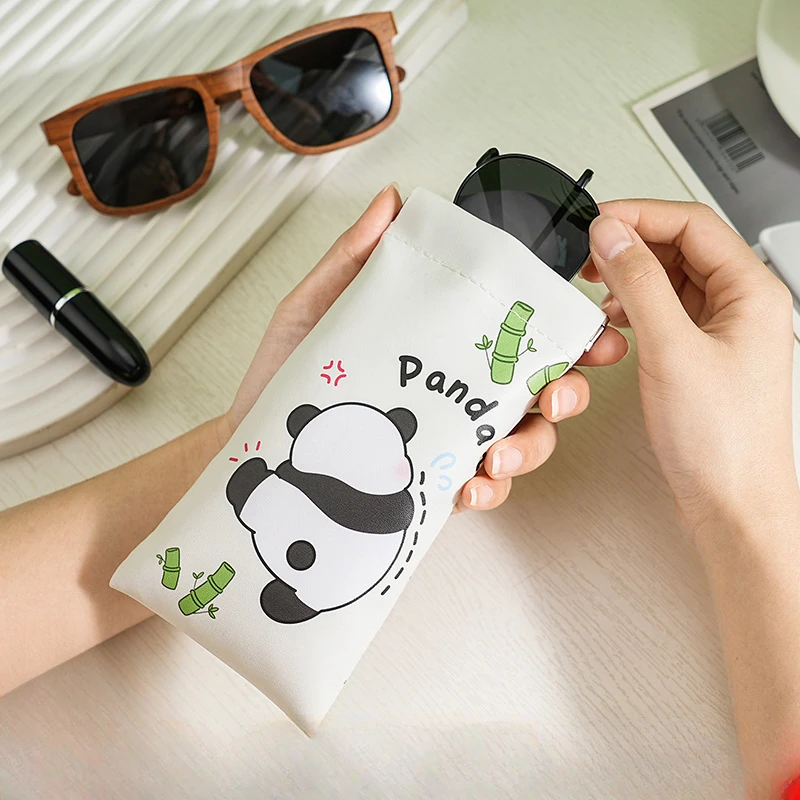 

Panda soft PU leather eyeglasses bag sunglasses storage pouch reading glasses case storages bags eyewear protective