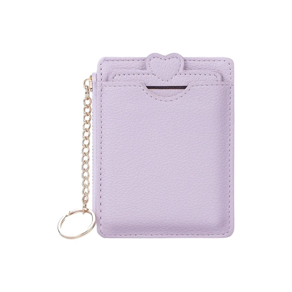 

Simple Love Heart Woman Wallet PU Leather Zipper Short Card Bag Coin Purse Storage Cartoon Card Holder Lady