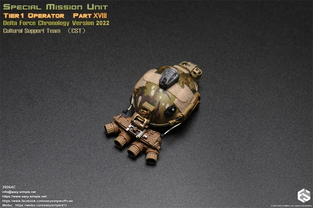 1/6 EASY&SIMPLE ES 26064C US. Female Soldier Mission Unit Operation Mini Toys Model Helmet Night Vision Headset Communicate DIY