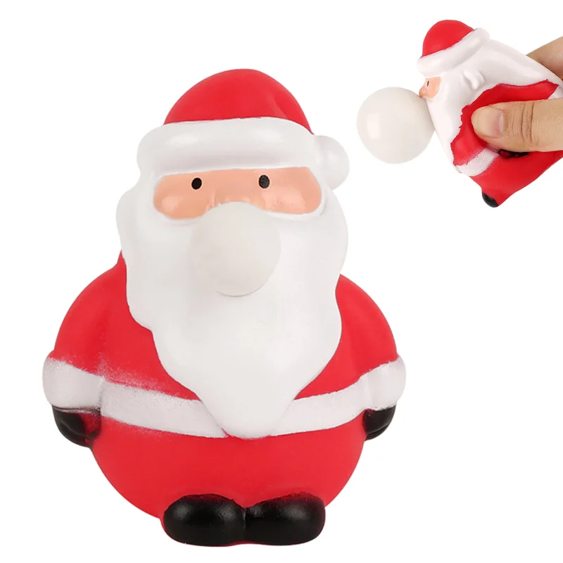 Christmas extrusion Toys Anti Stress Balls Santa Claus Snowman Elk Decompression Squeeze Sensory Toys Kids Christmas Party Gifts