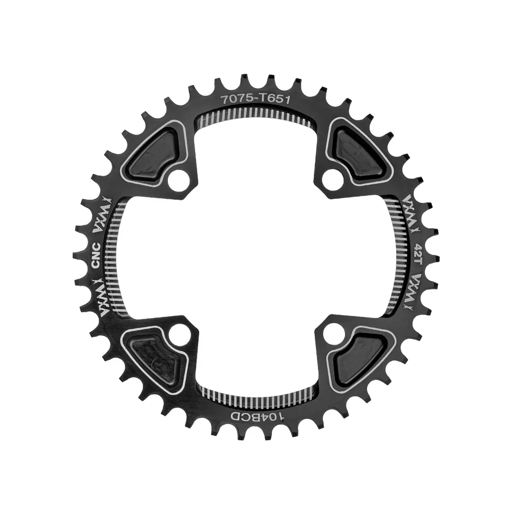 Bicycle positive negative tooth mountain bike 104BCD single disc 40T 42T disc aluminum alloy big tooth disc Aluminium alloy