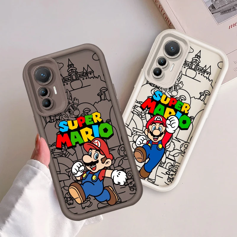 

S-Supers M-Marios Cute Cartoon For Xiaomi 12T 11 Lite Poco F5 F4 F3 F2 M3 Pro X5 X4 X3 GT 4G 5G Eye Ladder Cover Capa Fundas