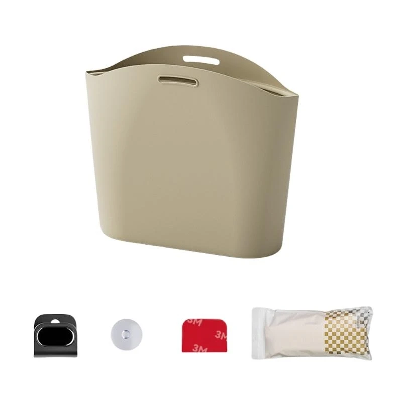 

R6FA Silicone Car Trash Can, Portable Hanging Waste Bin for Vehicle Storage and Garbage Collection, Space Saving Organizers