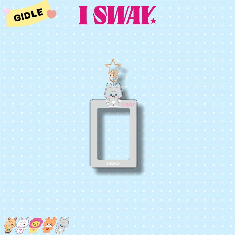 Kpop (G)I-DLE porta carte portachiavi accessori GIDLE Album I SWAY Cartoon acrilico Card Sleeve GIDLE cartolina portaoggetti per cornici per foto