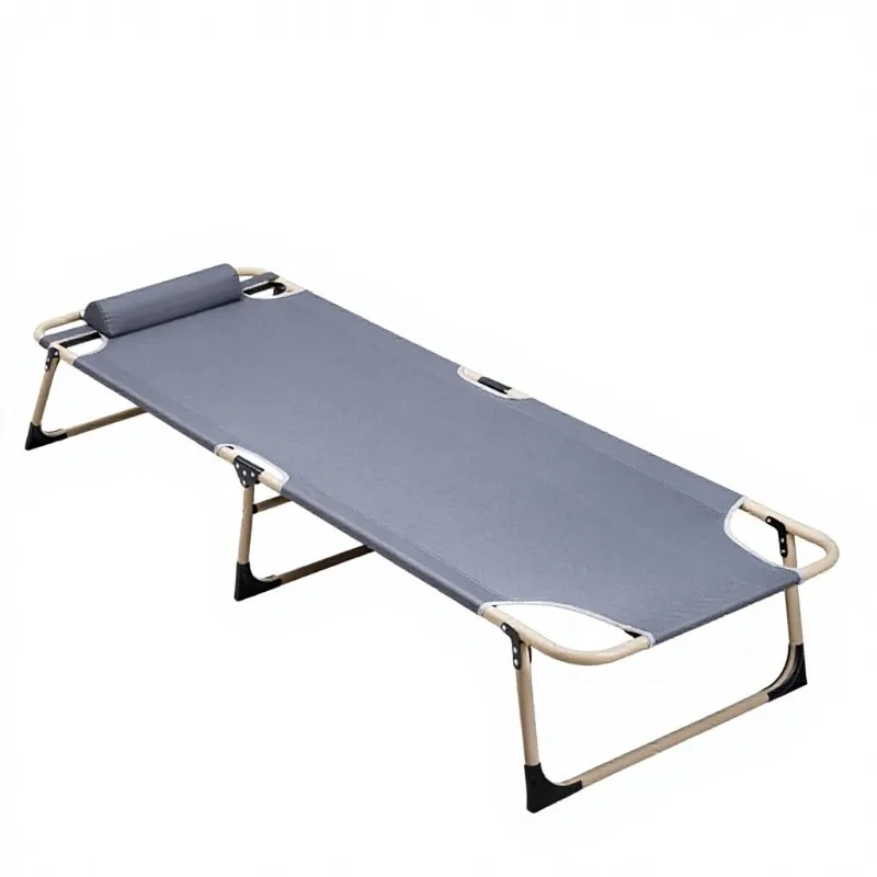 Reinforced simple metal folding bed single office nap camping outdoor portable emergency bed