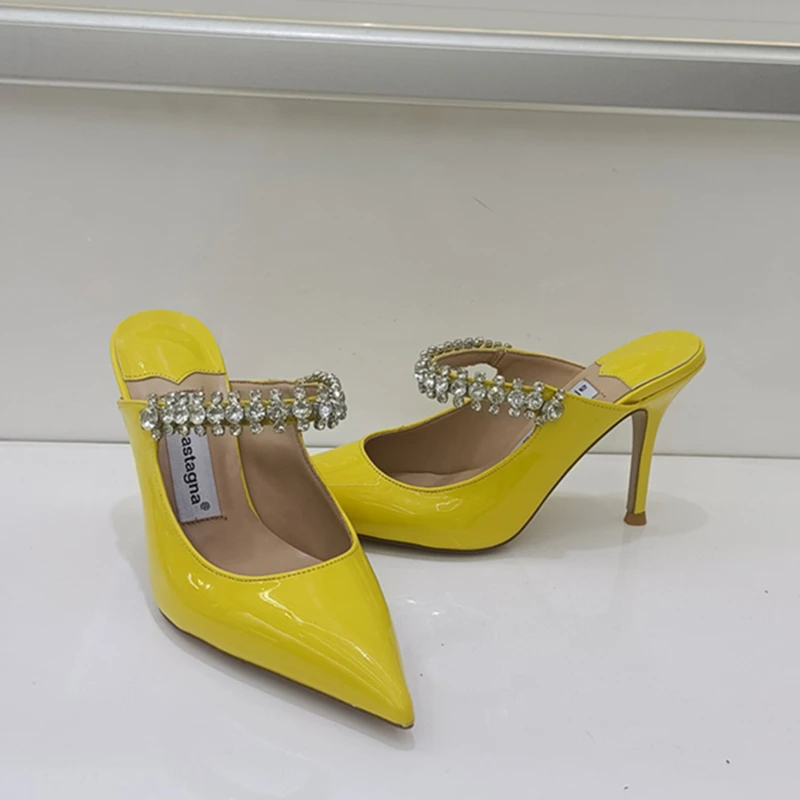 Sandalias de Tacón Alto con Punta y Pedrería para Mujer, Estilo Europeo y Americano 2026