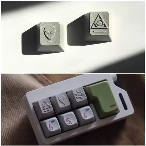 Retro Metal Keycap 1U Custom CNC Aluminium Keyboard Cap for Mechanical Keyboard MX Switch ESC Cherry Profile R4 Artisan Keycaps