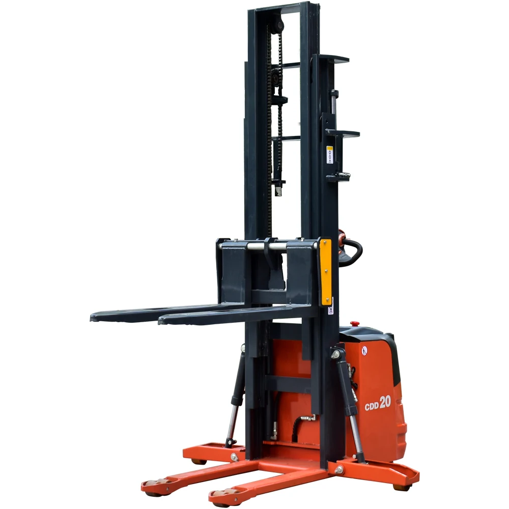Customized New Style Walking Position Electric Pallet Forklift Full Electric Pallet Stacker Pedal AWD Lead-Acid Battery Solid Ti