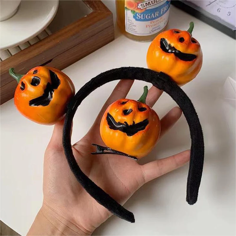 

Halloween Carnival Party Women Cosplay Headwear Jack-of-the-Lantern Hair Clip Anime Cartoon Pumpkin Head Hair Accessories Gifts