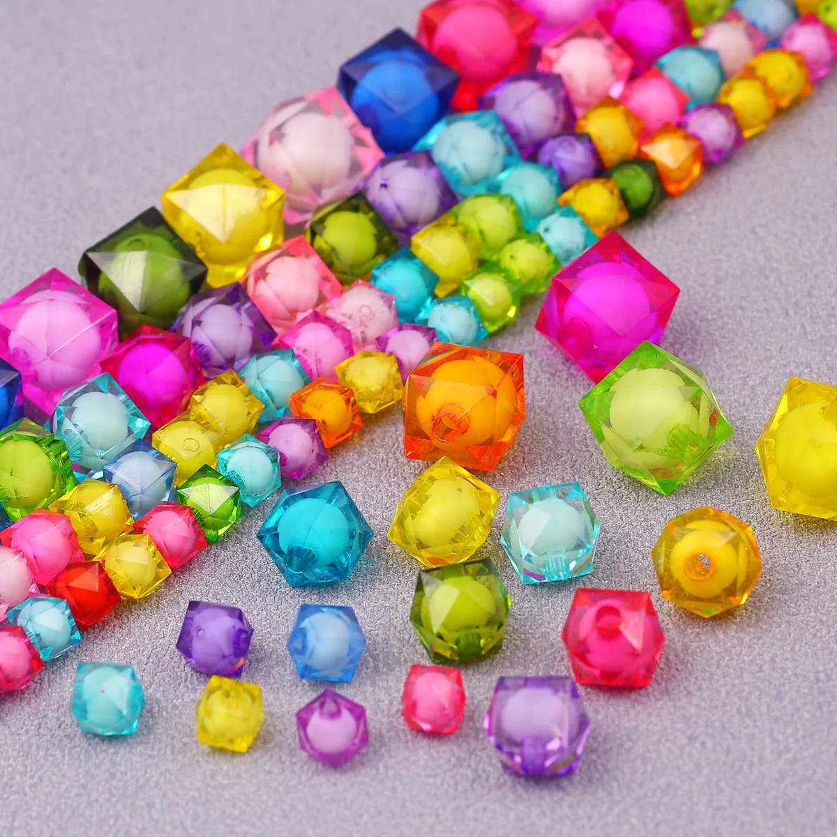 8-16MM Transparent Acrylic Clear Cube Beads in Bead for Handmade Necklace Earring DIY Making Jewelry Accessories Wholesale