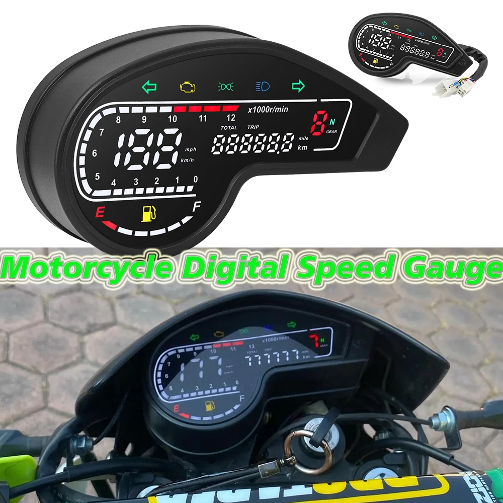 Motorcycle Digital Speedometer 12V Universal Tachometer Trip Counter for Honda NXR150 NXR125 Bros 2003-2014 with Failure Alarm