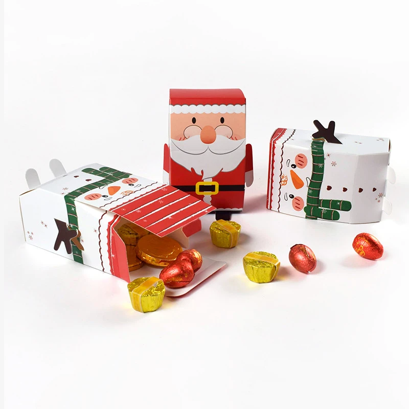 5 pznew Christmas 3D Santa Candy Cute Snowman Packaging perfetto per la vigilia di natale e l'assortimento di scatole da imballaggio di Design di imballaggio