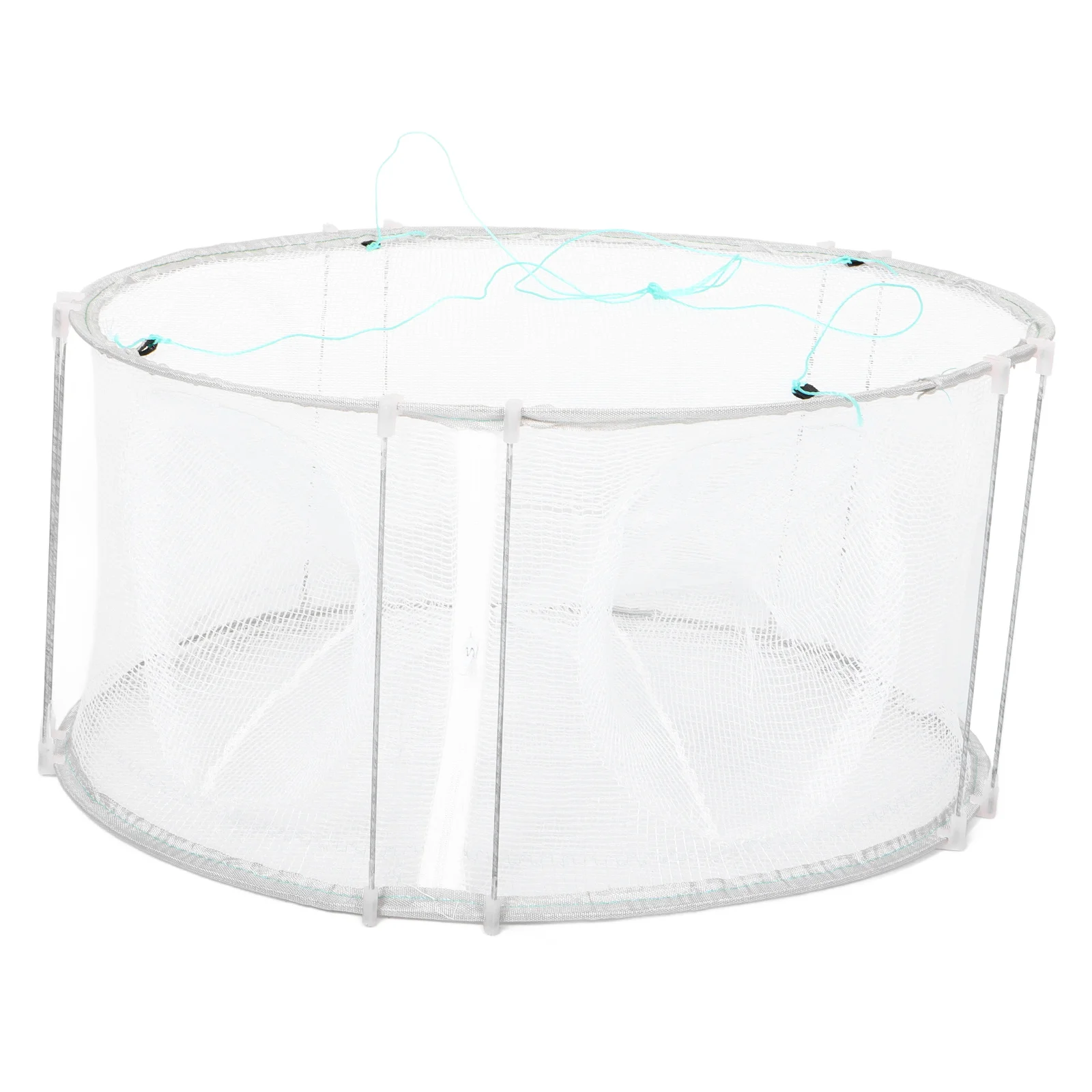 

White Round Foldable Fishing Net Bucket for Shrimp Lobster Crab Catcher with Durable Material Suitable for Fishing Activities
