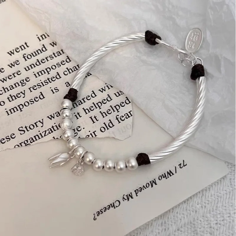 

S999 Серебряный браслет «Два жизни вместе» для женщин, браслет в женском стиле, подруга на день рождения, ювелирные изделия