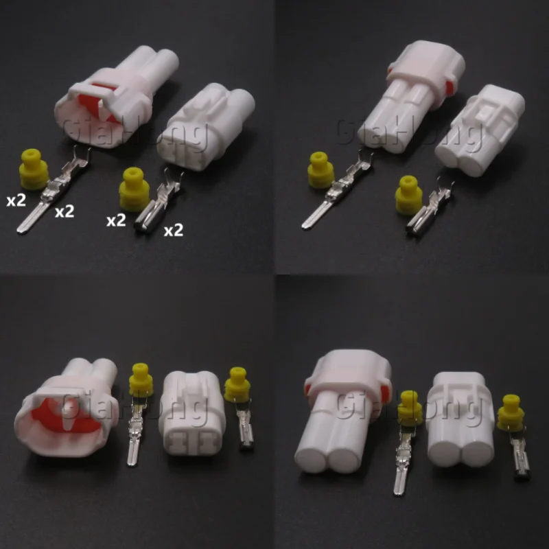 1 Set 2 Ways AC Assembly 6180-2181 White Car Foglight Connector 6187-2171 Automobile Waterproof Electric Wiring Socket