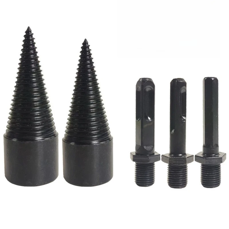 32mm/42mm Log Splitter Drill Bit - Wood Splitting Cone Attachment for Electric Hammer & Impact Drills